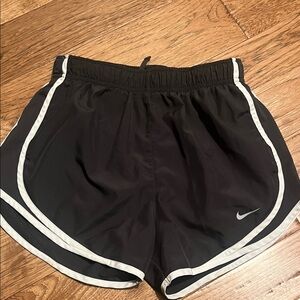 Nike Women's Black and White Athletic Shorts